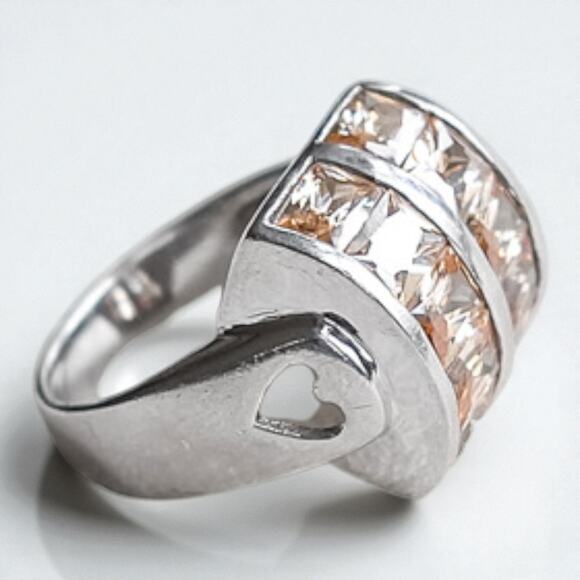 Vintage 925 Silver Yellow Tourmaline Ring Size 8 Chunky Domed Cocktail - Picture 9 of 10